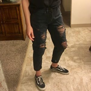 Brandi Melville Black Destroyed style mom jeans